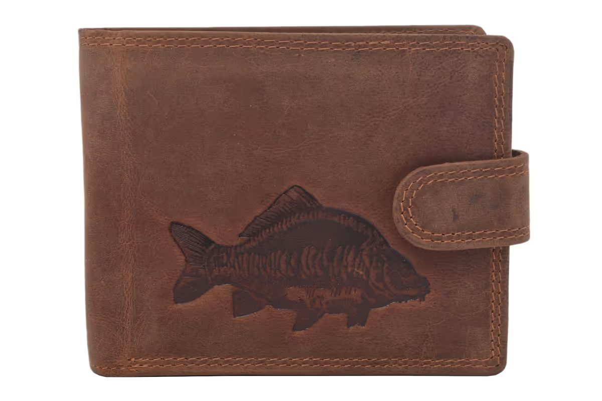 Mercucio Pánská peněženka Kapr lysec Embos světlehnědá