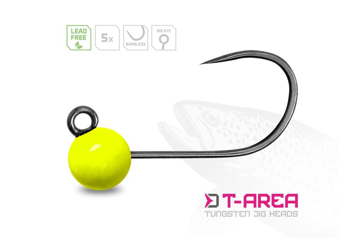 Delphin Jigové hlavičky Wolframové T-Area BL Fluo Žluté 5ks