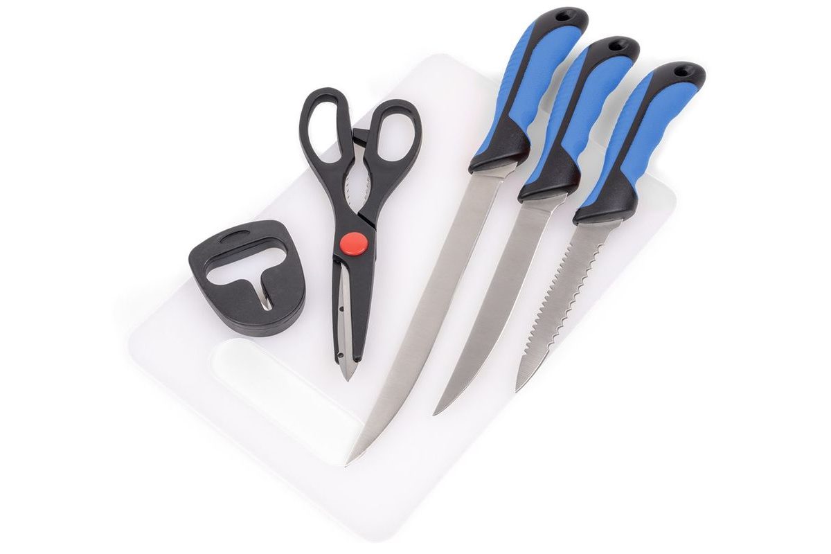 Zebco Sada Filetovacích Nožů + Nůžky Fish Filleting Knife Set