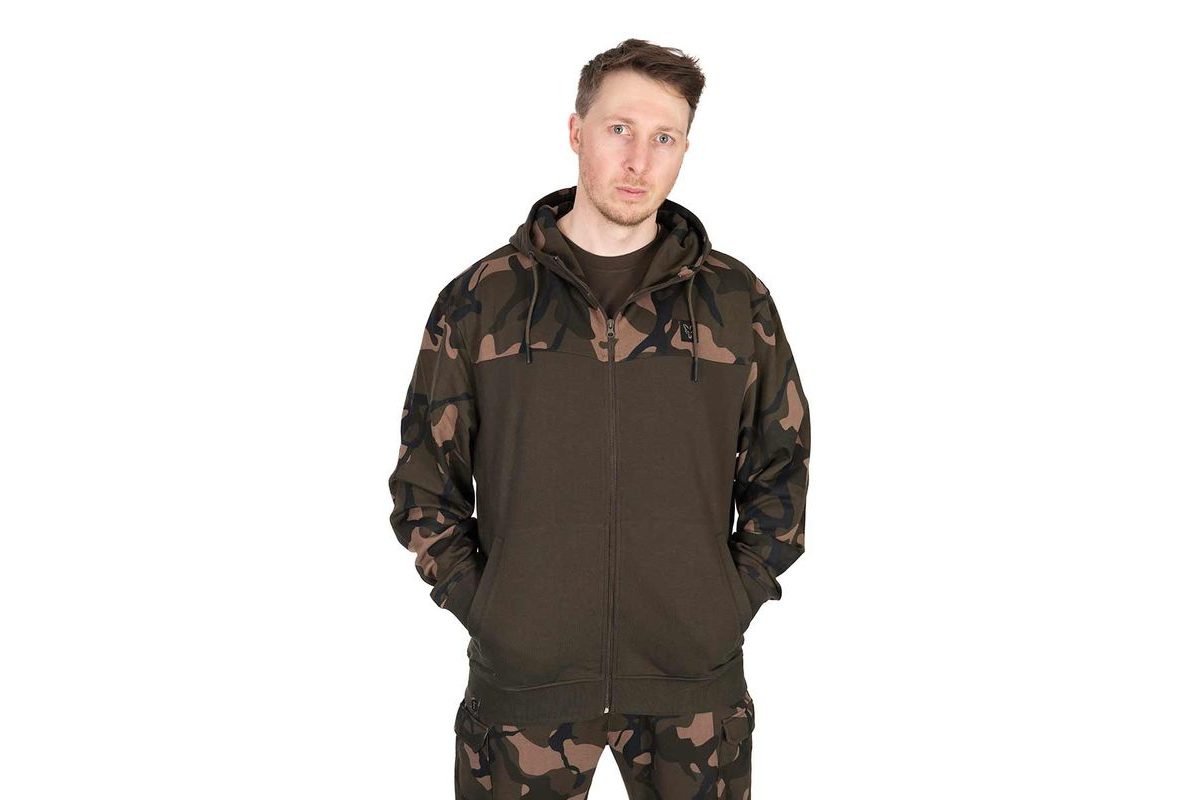 Fox Mikina LW Khaki / Camo Split Zip Hoody