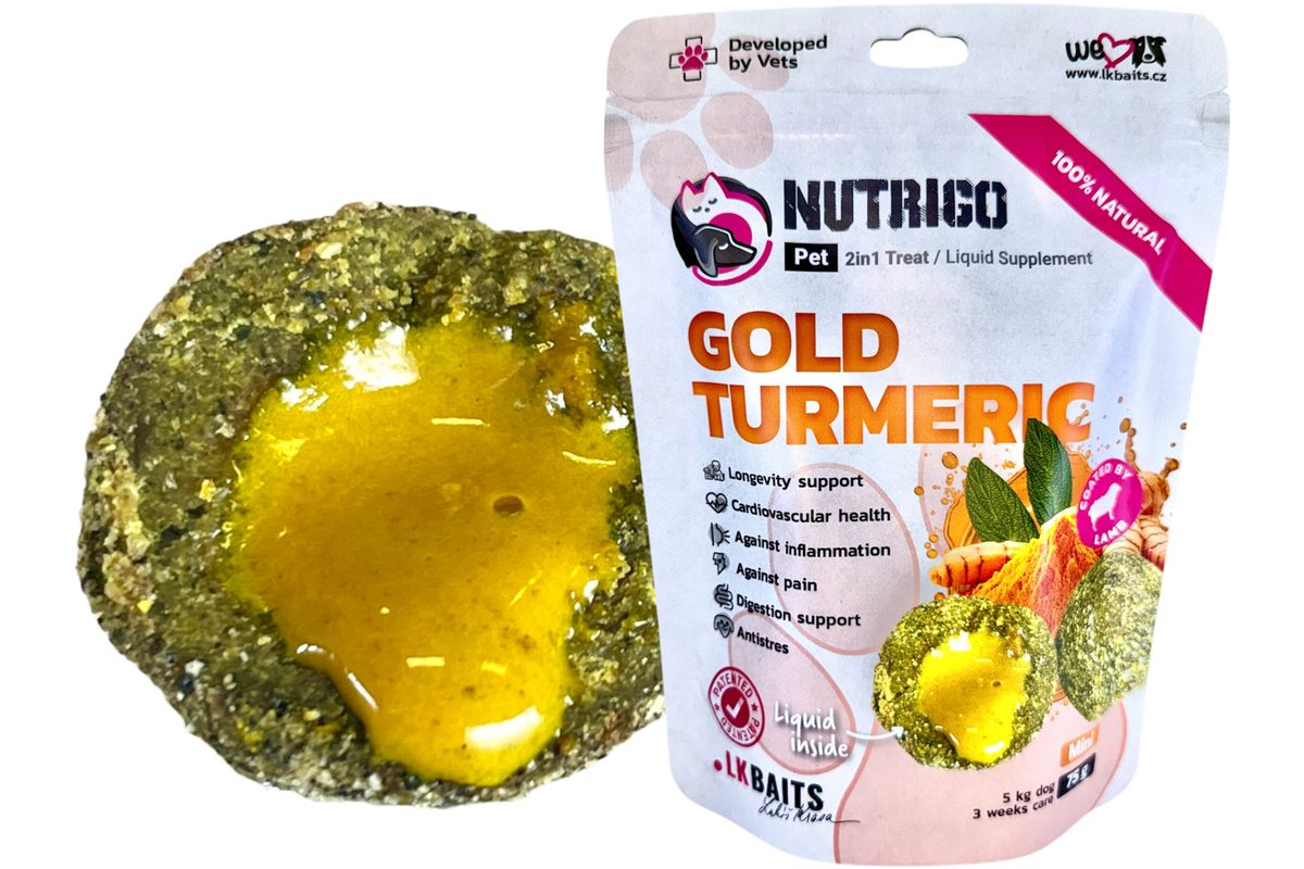 LK Baits Pet Doplněk stravy Nutrigo Dog Supplement Gold Turmeric