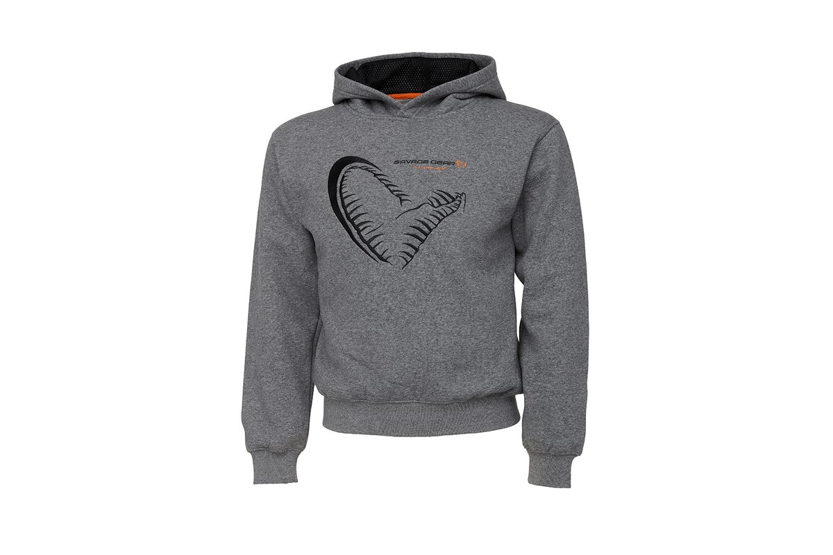 Savage Gear Dětská mikina Junior Jaw Hoodie Grey Melange