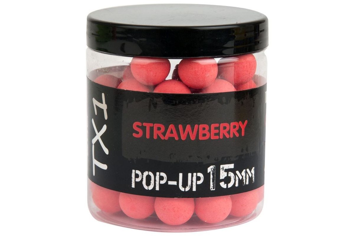 Shimano Boilies TX1 Pop Up Strawberry Fluoro Red