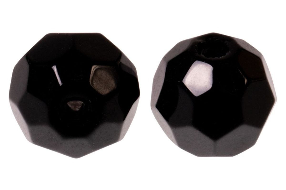 Zeck Sklenené koráliky Faceted Glass Beads Black
