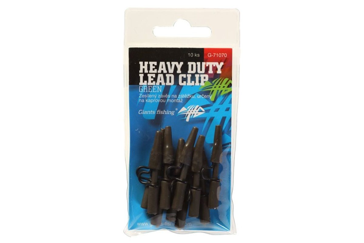 Giants Fishing Boční závěs kovový Heavy Duty Lead Clip Green 10ks