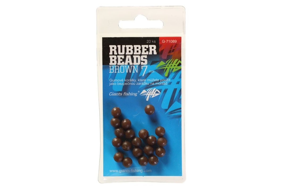 Giants Fishing Gumové kuličky Rubber Beads Transparent Brown 20ks