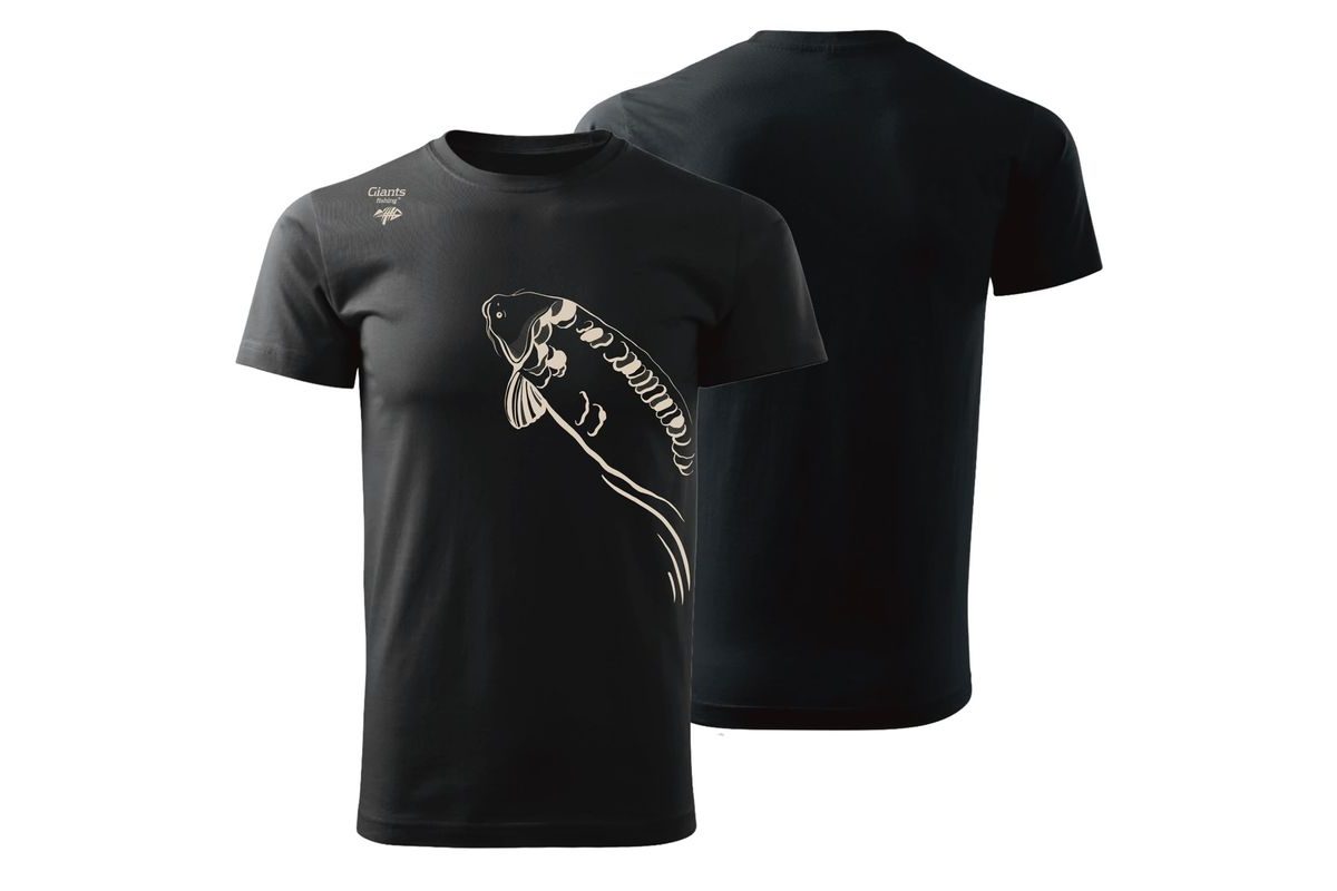 Giants fishing Tričko pánské černé Plavající kapr