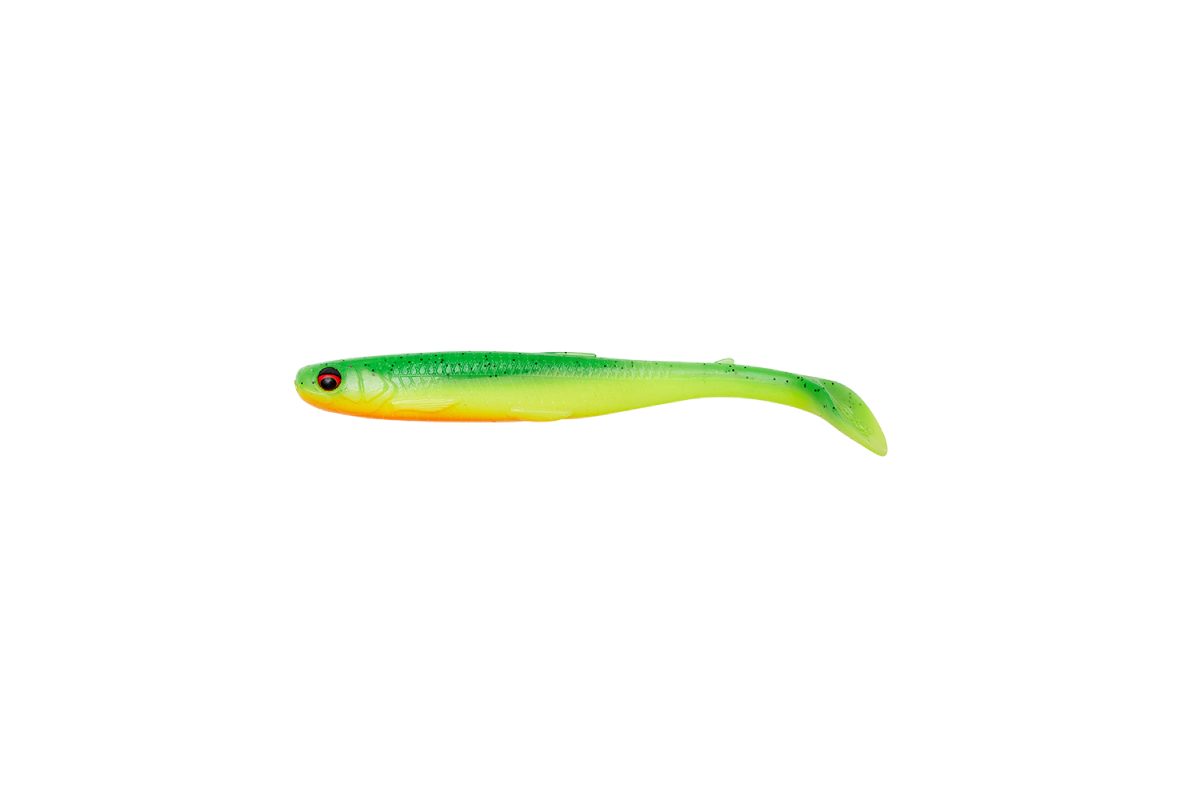 Savage Gear Gumová nástraha Slender Scoop Shad Green Yellow