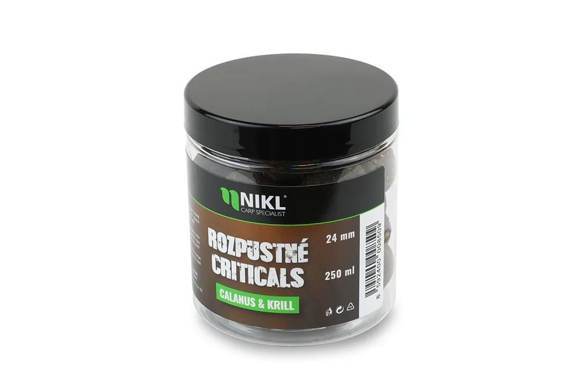 Nikl Rozpustné Criticals boilie Calanus & Krill 250ml