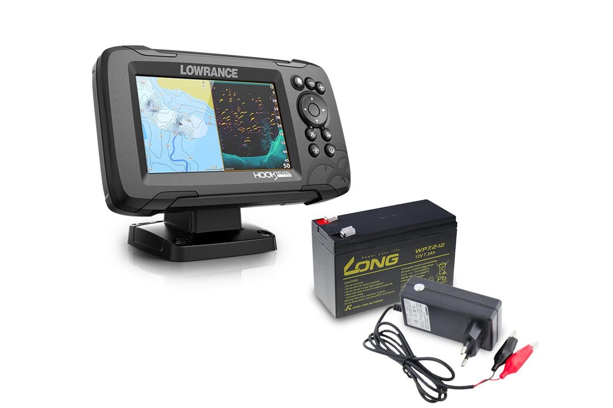 Lowrance Echolot Hook Reveal 5 se Sondou HDI 83/200khz + baterie + nabíječka ZDARMA