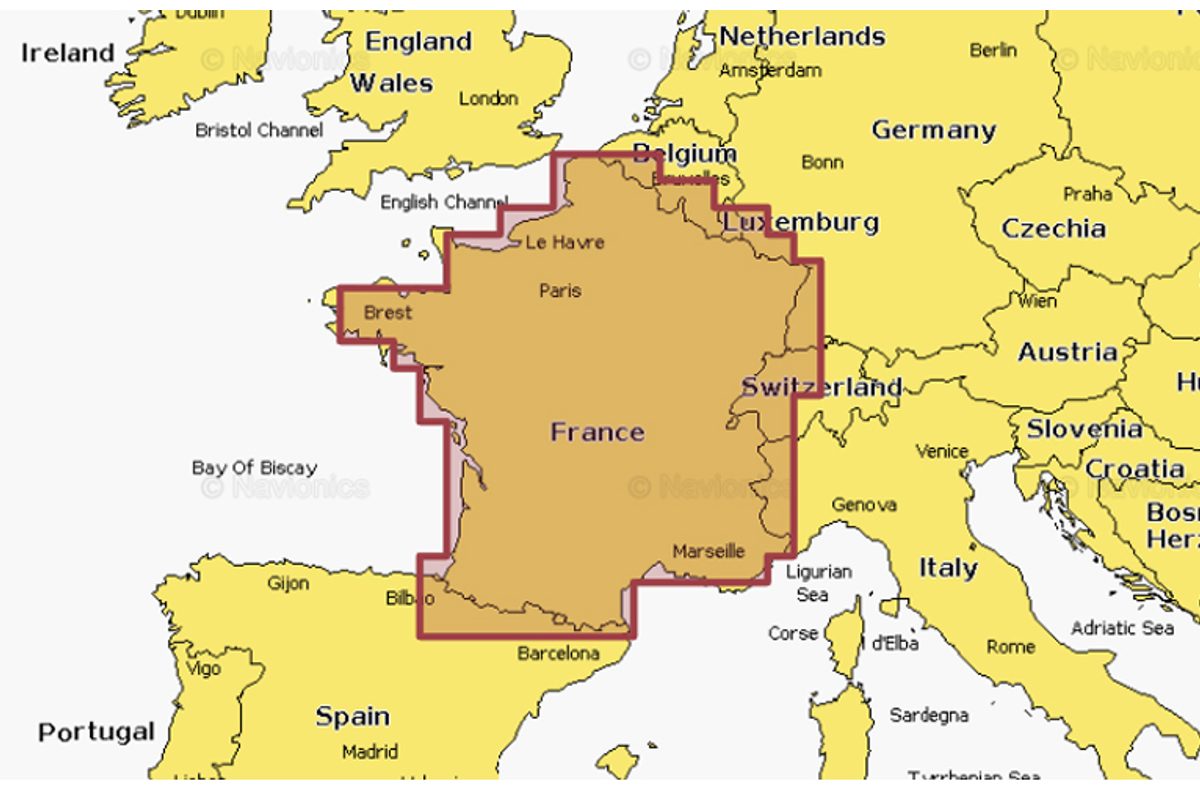 Navionics+ Mapy Francúzska