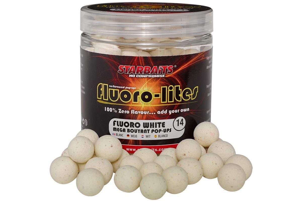Starbaits Plovoucí boilie Pop Up Fluoro Lite bílá