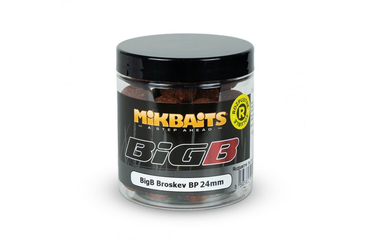 Mikbaits Rozpustné boilie BigB Broskyňa Black pepper 250ml