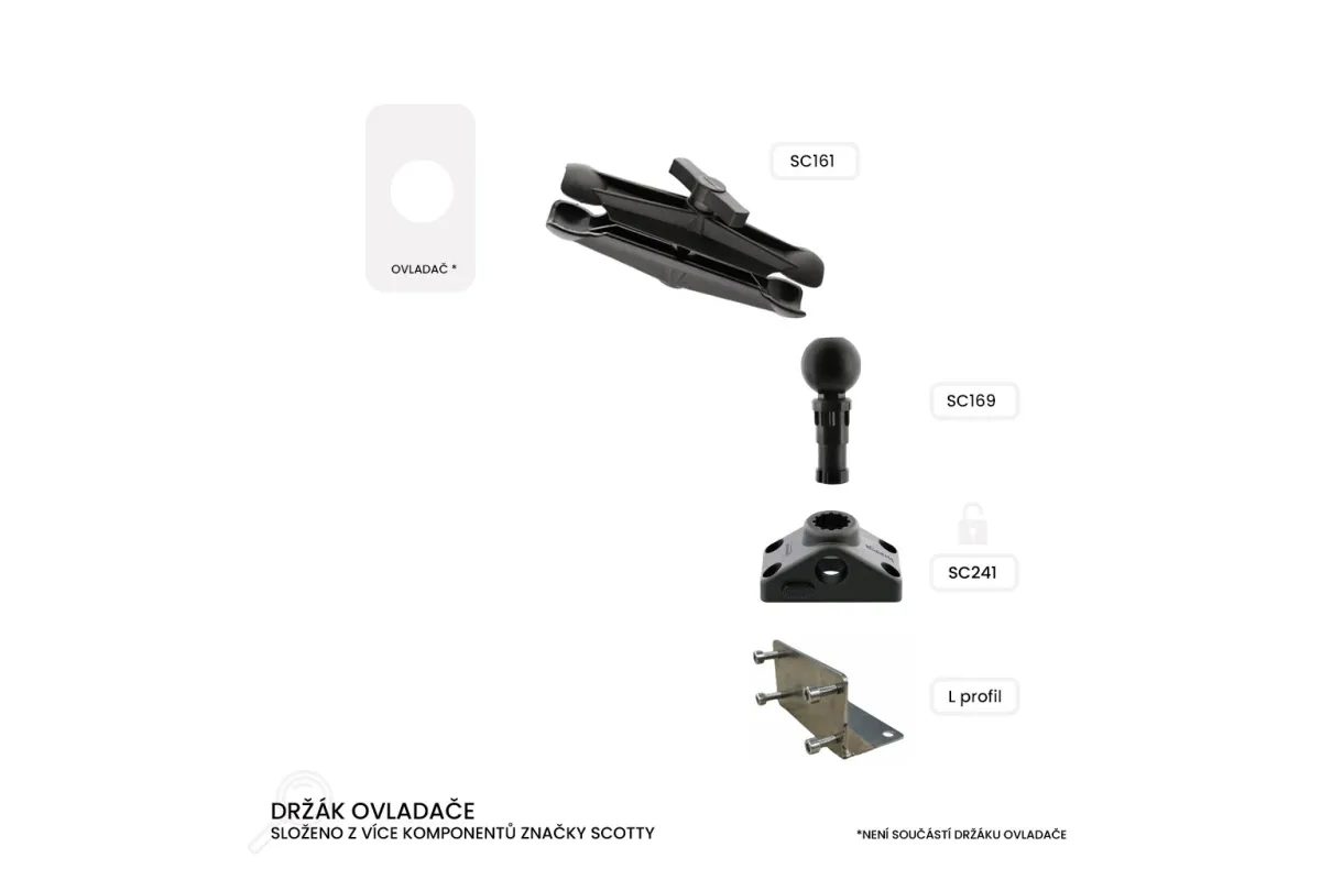 Scotty Držák ovladače na motor