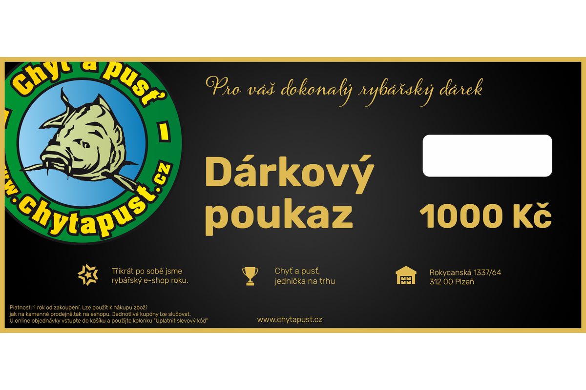 Chyť a pusť Vánoční dárkový poukaz 1000 Kč