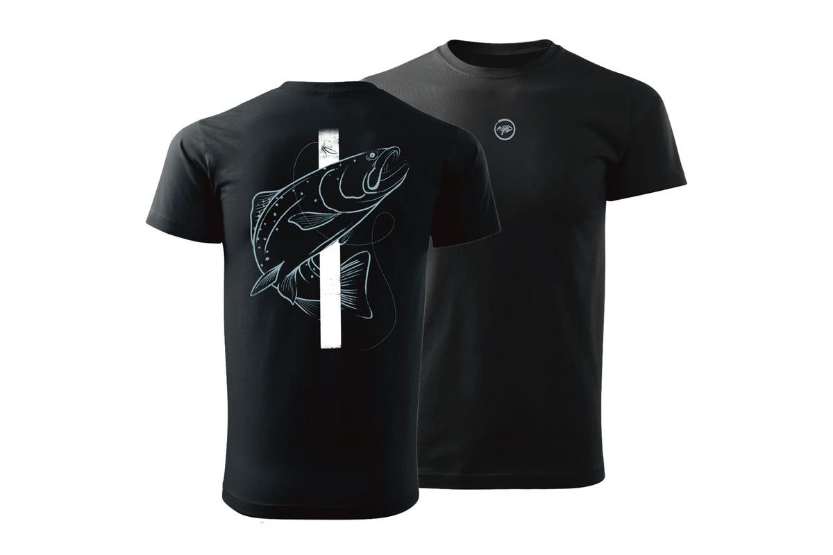 Giants fishing Tričko pánské černé Pstruh
