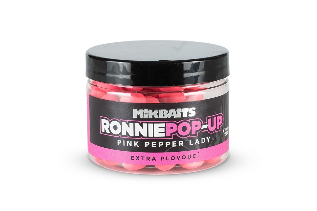 Mikbaits Plovoucí boilie Ronnie pop-up Pink Pepper Lady 150ml