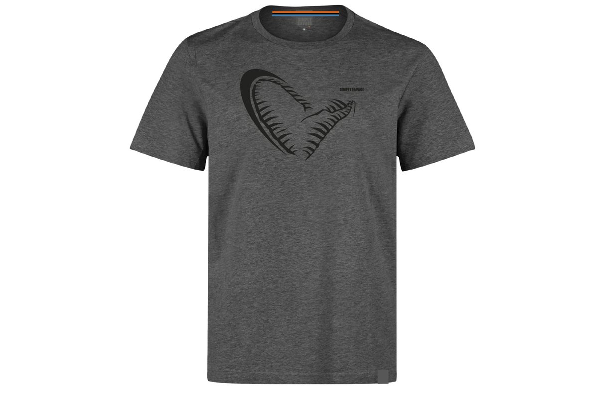 Savage Gear Triko Simply Savage Jaw dark grey melange Tee