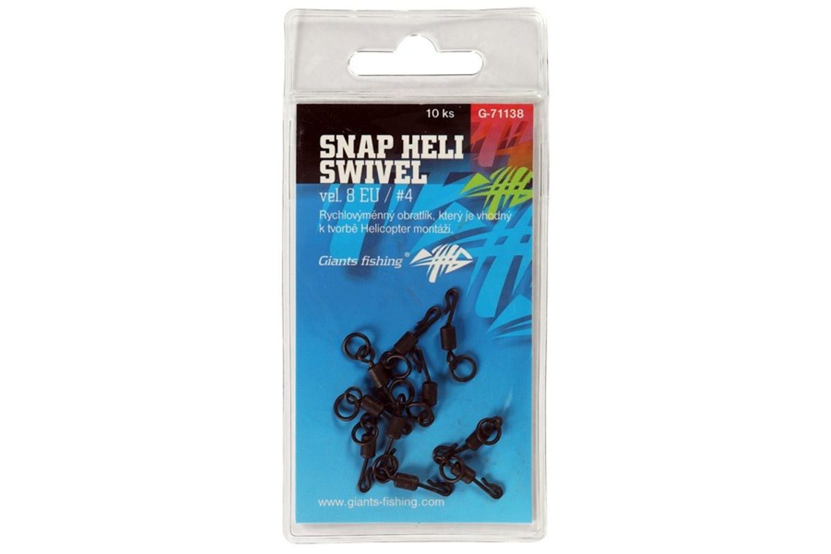 Giants Fishing Obratlík Swivel Snap Heli vel. 8 10ks