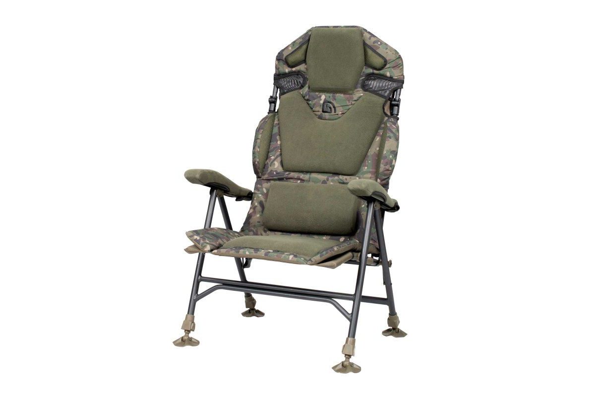 Trakker Křeslo komfortní s područkami Levelite Camo Longback Recliner