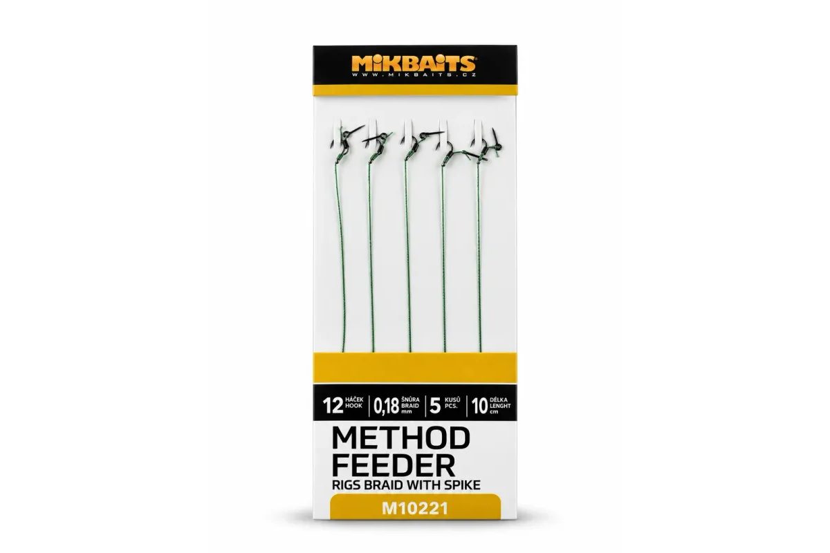 Mikbaits Method Feeder nadväzce z pletenej šnúrky s hrotom 5ks