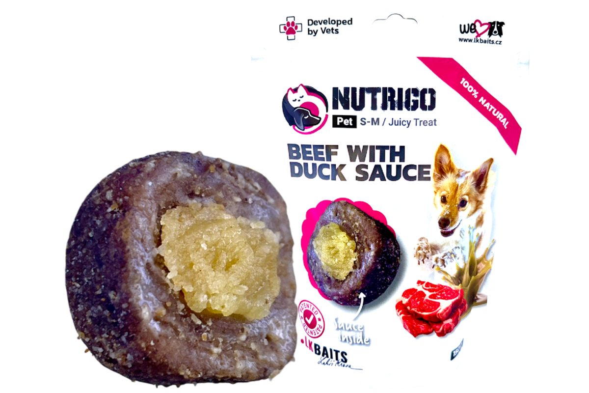 LK Baits Pet Pamlsek Nutrigo Dog Telecí s kachní omáčkou
