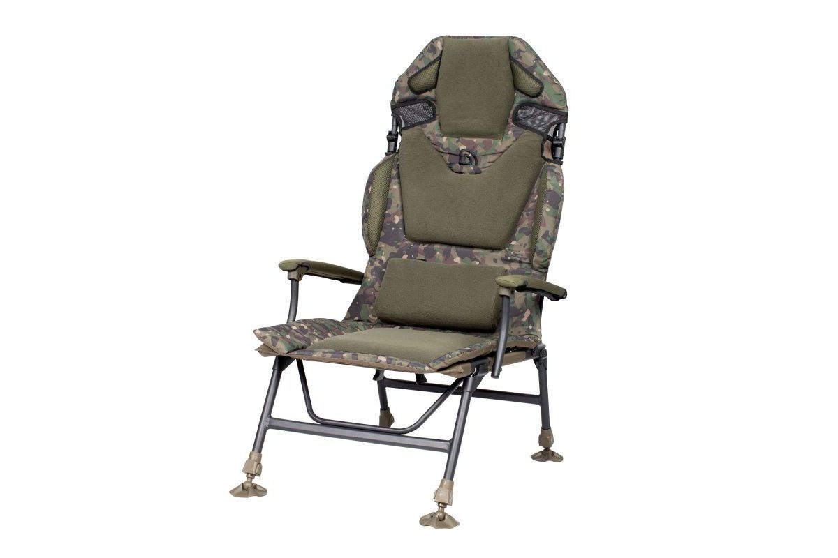 Trakker Křeslo komfortní s područkami Levelite Camo Longback Chair