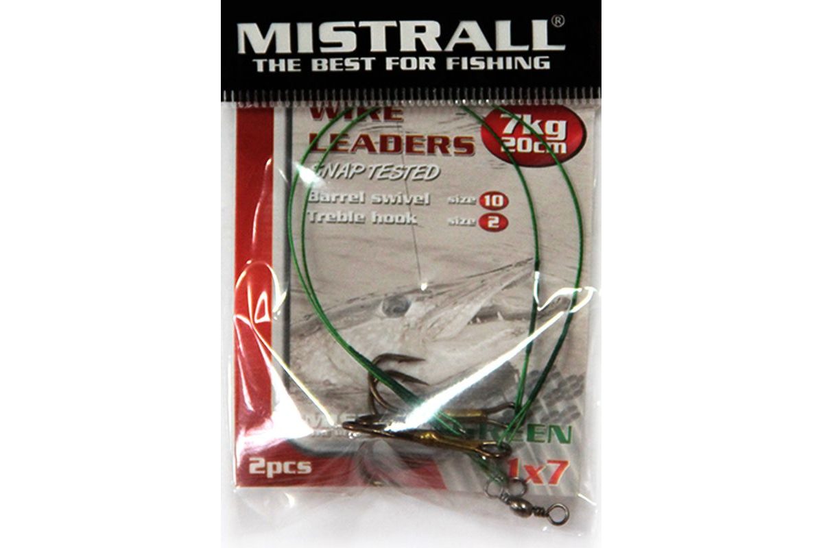 Mistrall Ocelové lanko Návazec s trojháčkem 2ks