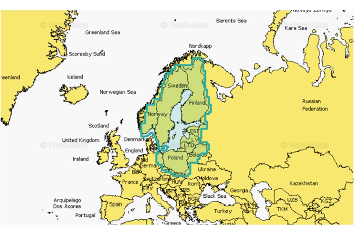 Navionics+ Mapy Baltského mora