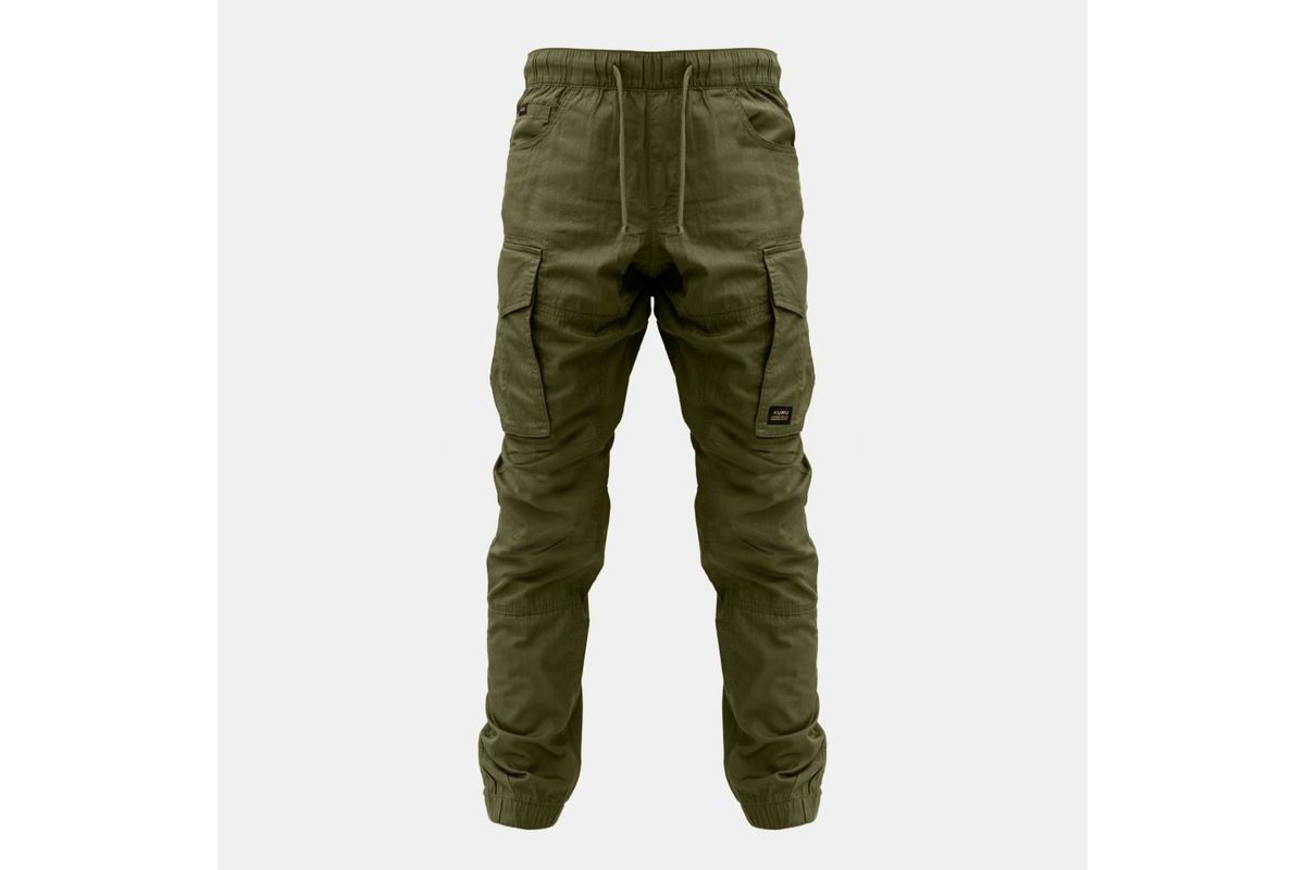 KUMU Lehké kalhoty Utility Cargos Khaki