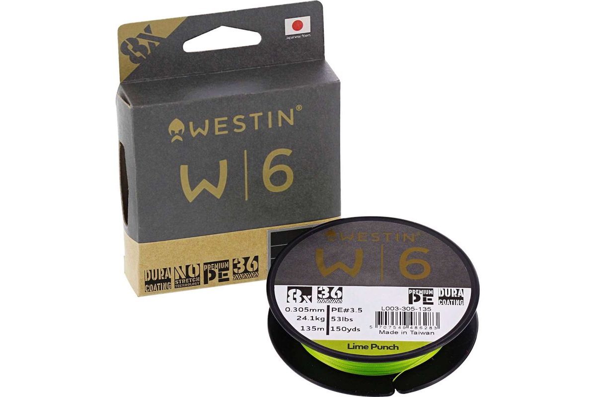 Westin Šňůra W6 8 Braid Lime Punch 135m