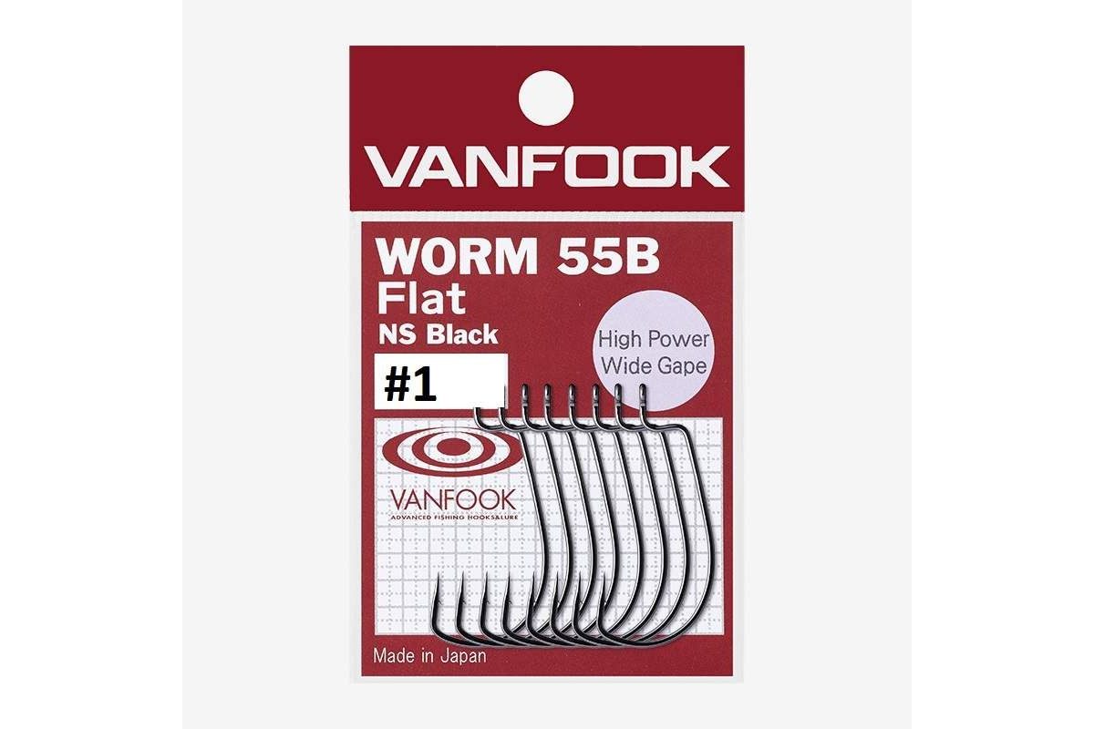 Vanfook Offsetové háčky Worm 55B Flat