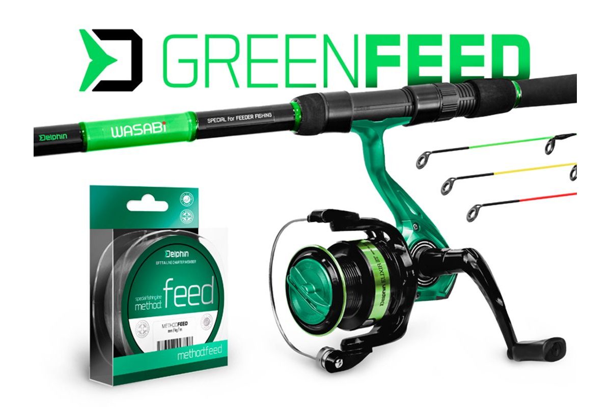 Delphin Feederový set GreenFeed 360cm 100g + 3T + 0,22mm