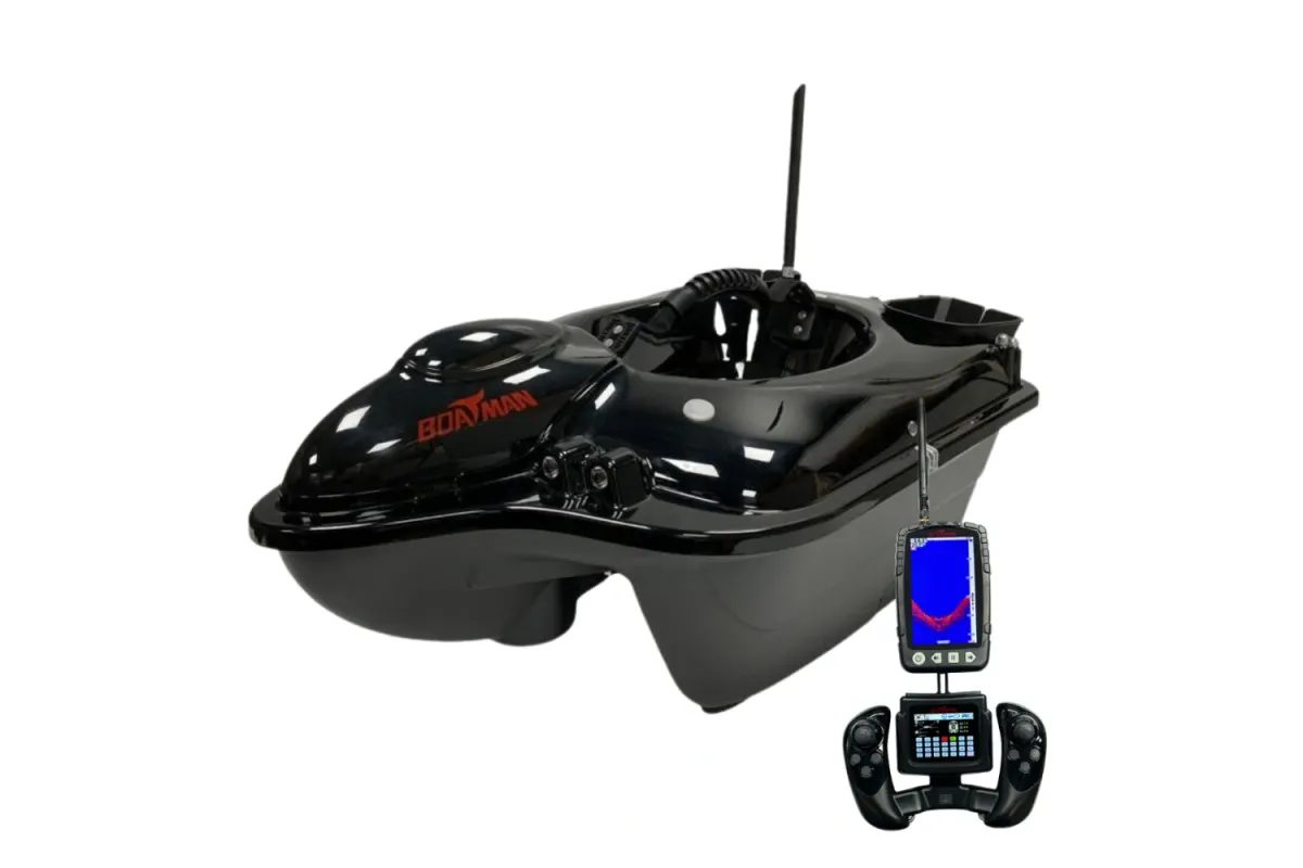 Boatman Zavážecí lodička Fighter Pro s GPS a Echolotem Černá