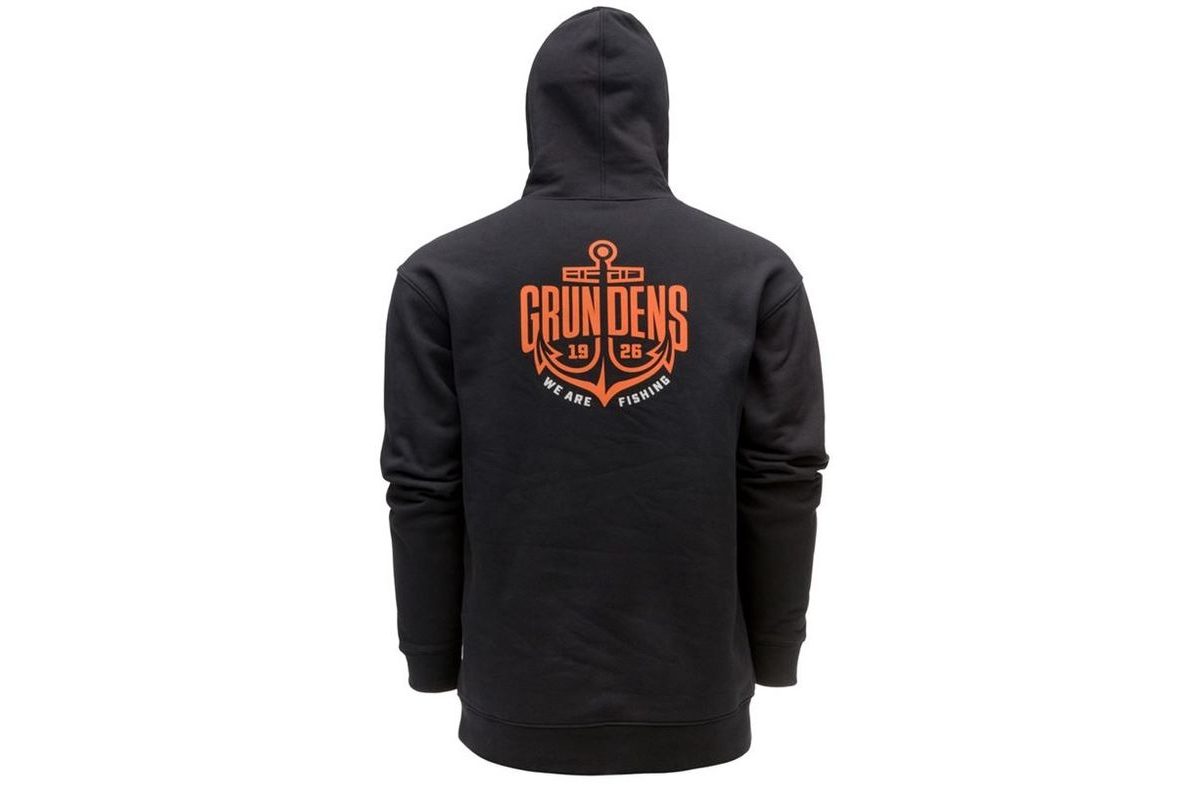 Grundéns Mikina Displacement DWR Hoodie Logo Anchor Black
