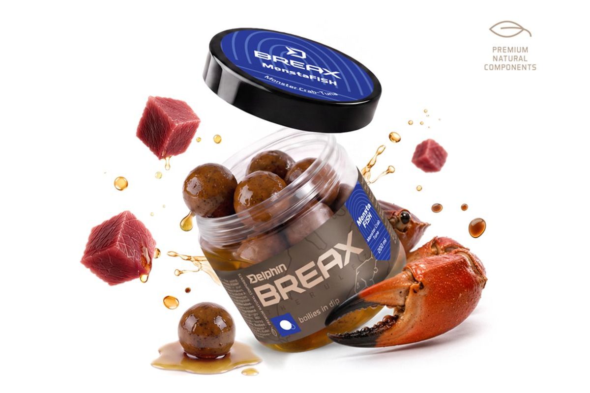 Delphin Boilies v dipu BreaX/MonstaFISH Monster Krab-Tuňák 200ml