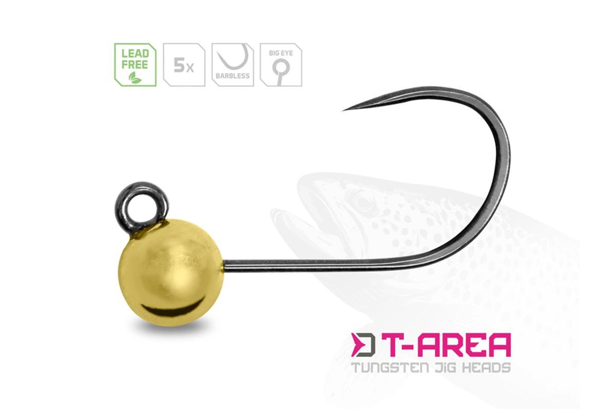 Delphin Jigové hlavičky Wolframové T-Area BL Zlaté 5ks