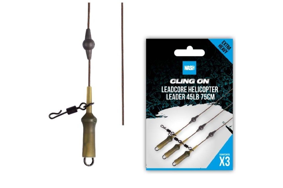 Nash Montáž Cling On Leadcore Helicopter Leader 75 cm 45 lb 3 ks