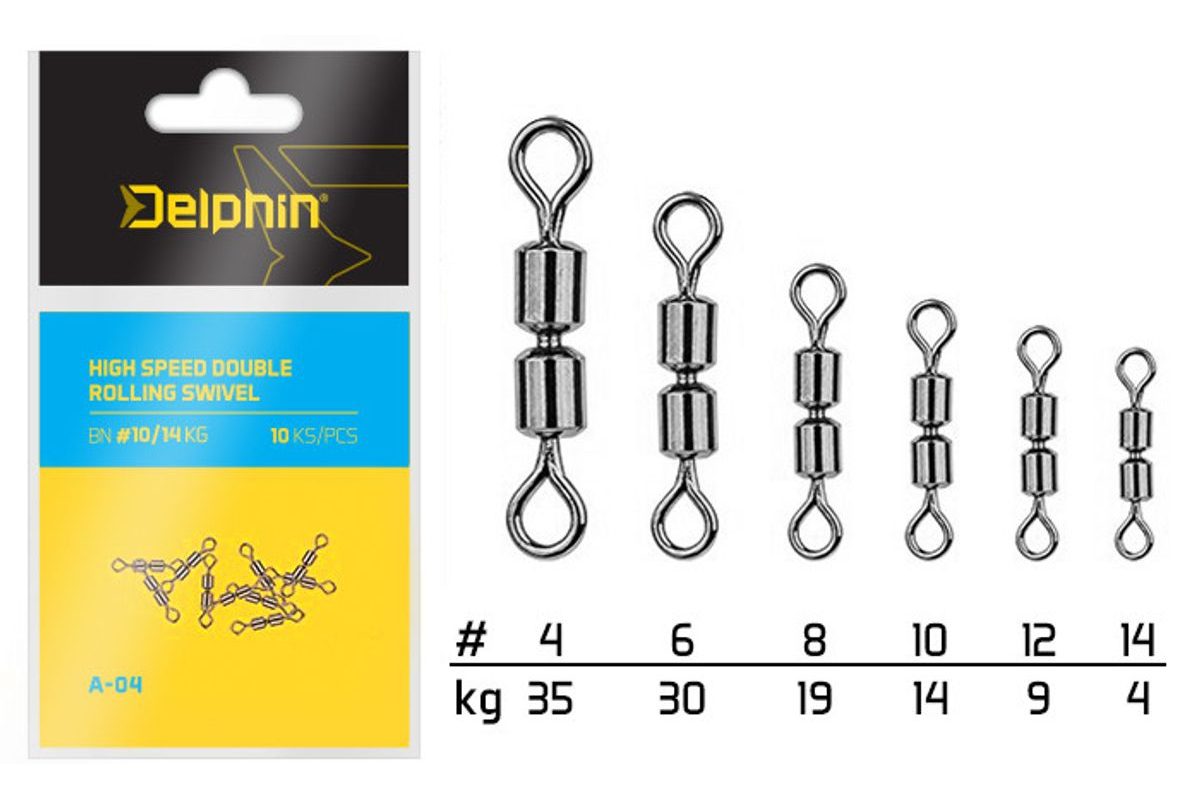 Delphin Obratlík Hi Speed Double Rolling Swivel A-04 10ks