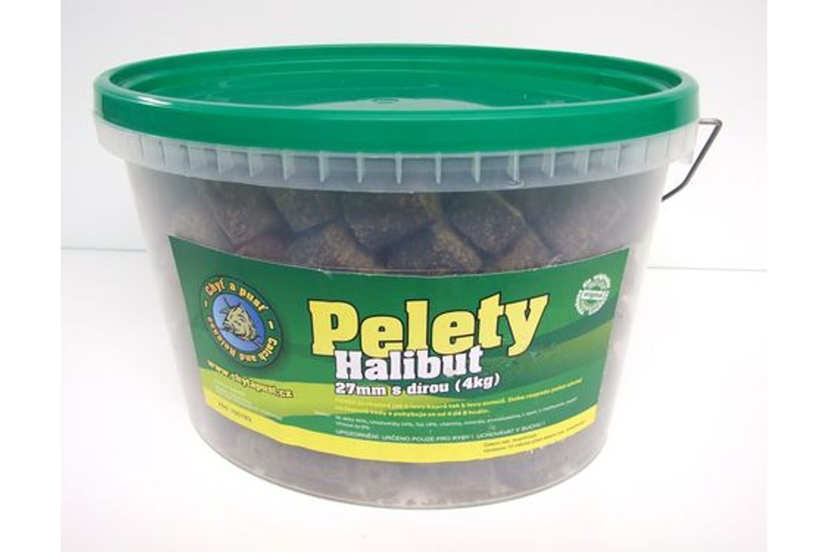 Chyť a pusť Pelety Halibut 27mm s dírou KBELÍK 3,6kg
