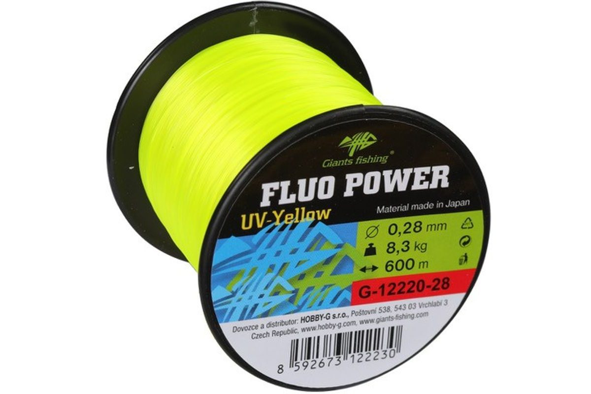 Giants fishing Vlasec Fluo Power UV-Yellow 600m