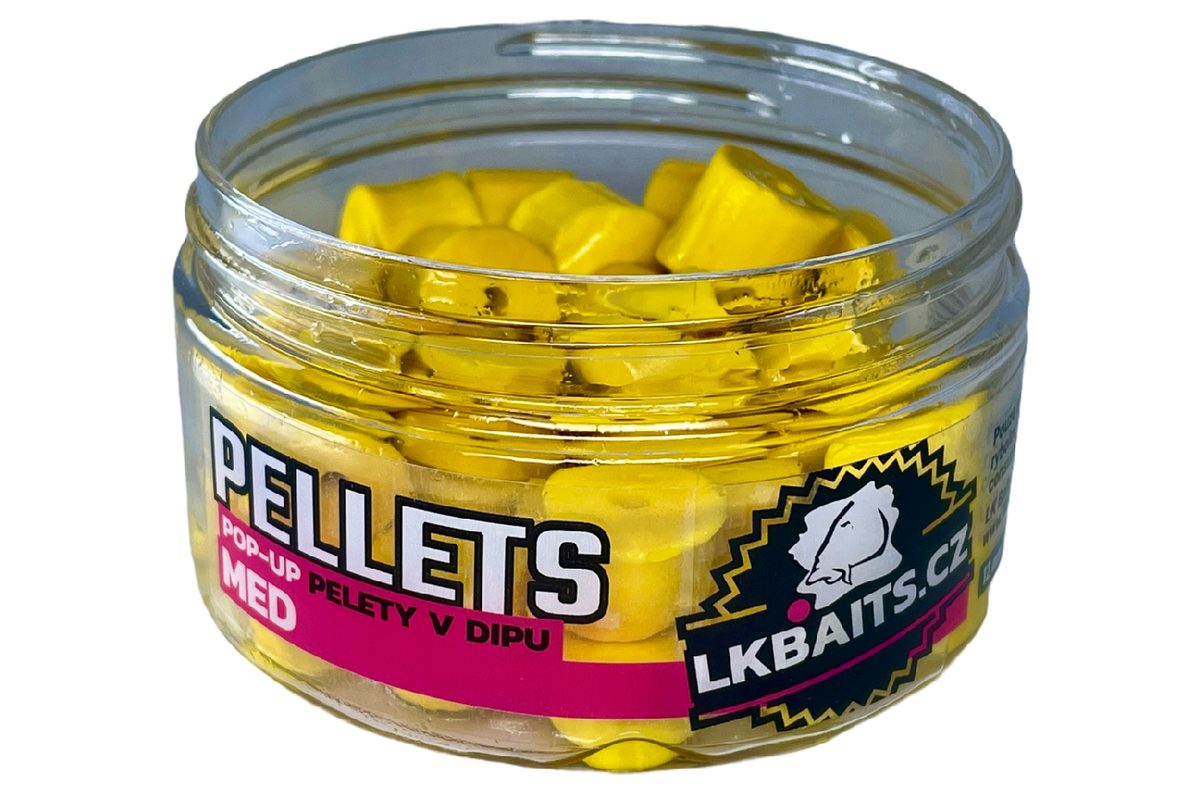 LK Baits Pop-up Pelety v dipu Med 40g