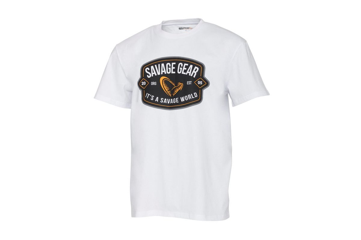 Savage Gear Triko Badge Logo Tee White