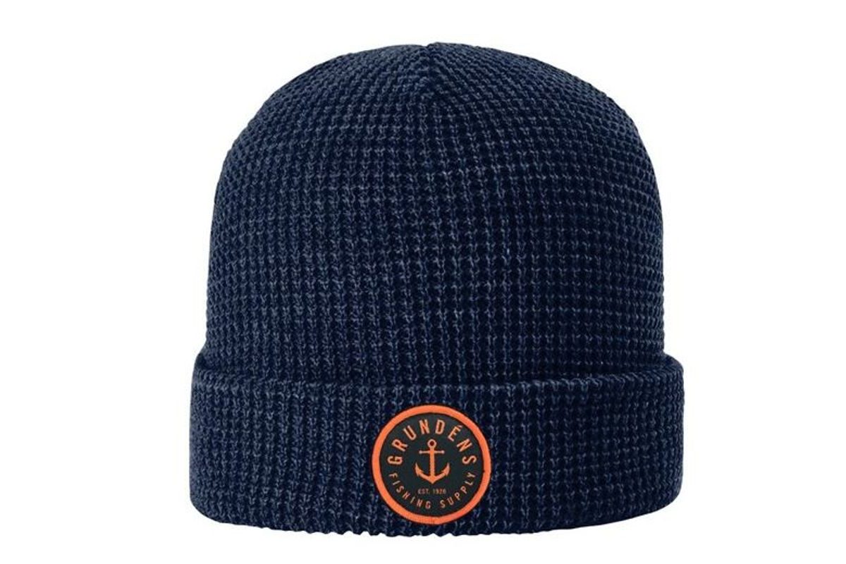 Grundéns Anchor Waffle Beanie Navy O/S
