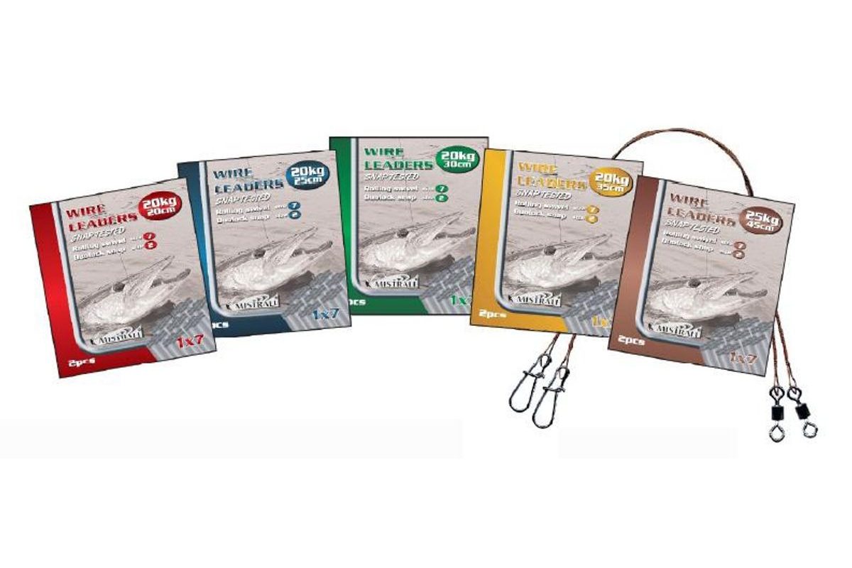 Mistrall Ocelové lanko Power 1x7 45cm 2ks