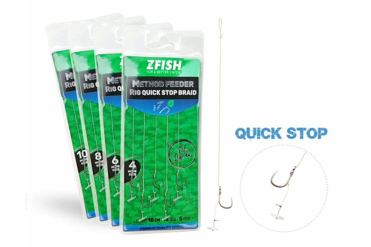 Zfish Náväzec Method Feeder Rig Quick Stop Braid 5ks