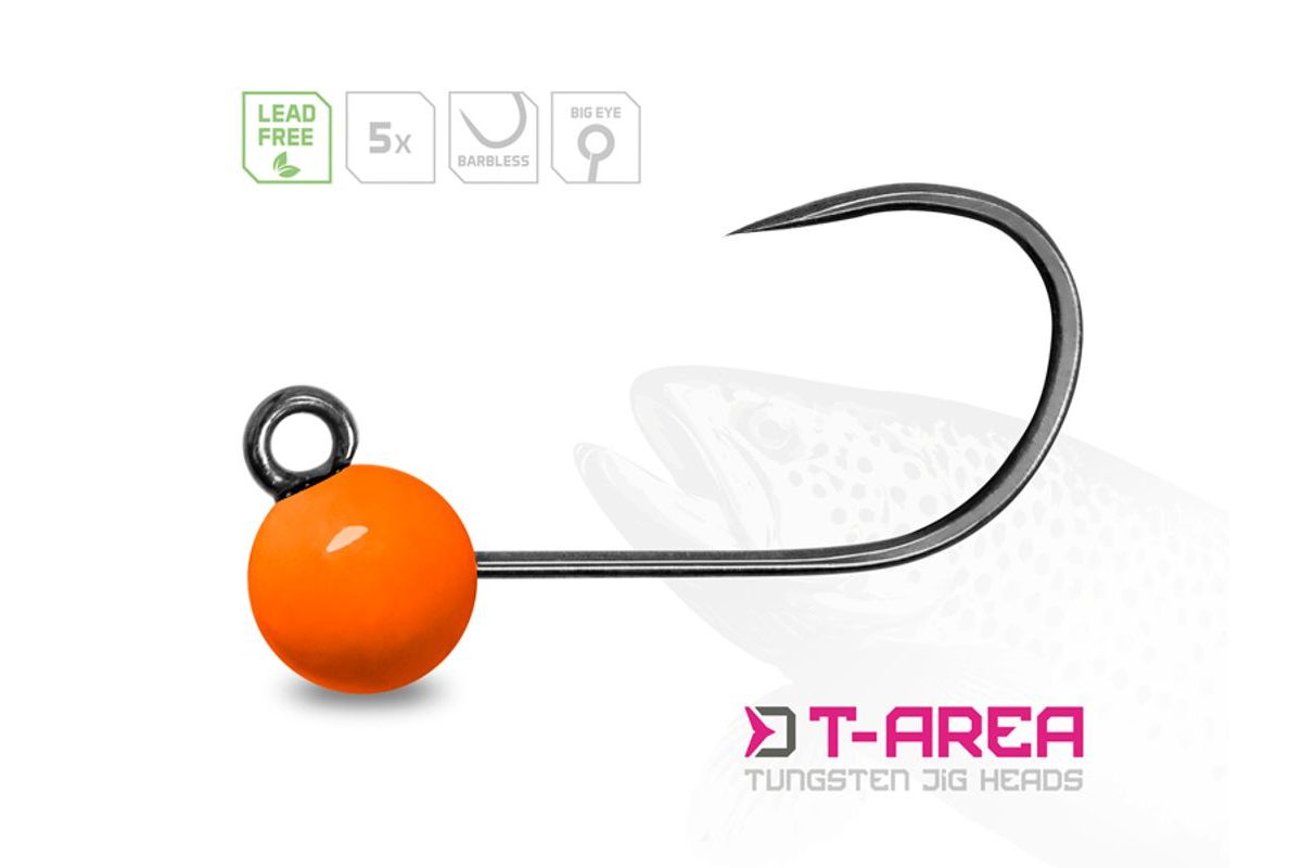 Delphin Jigové hlavičky Wolframové T-Area BL Fluo Oranžové 5ks
