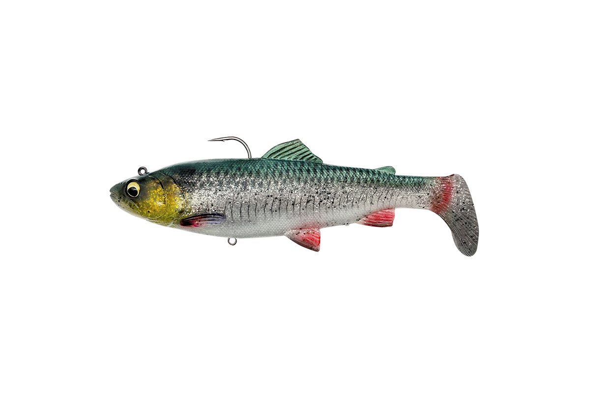 Savage Gear Gumová nástraha 4D Rattle Shad Trout Sinking Green Silver