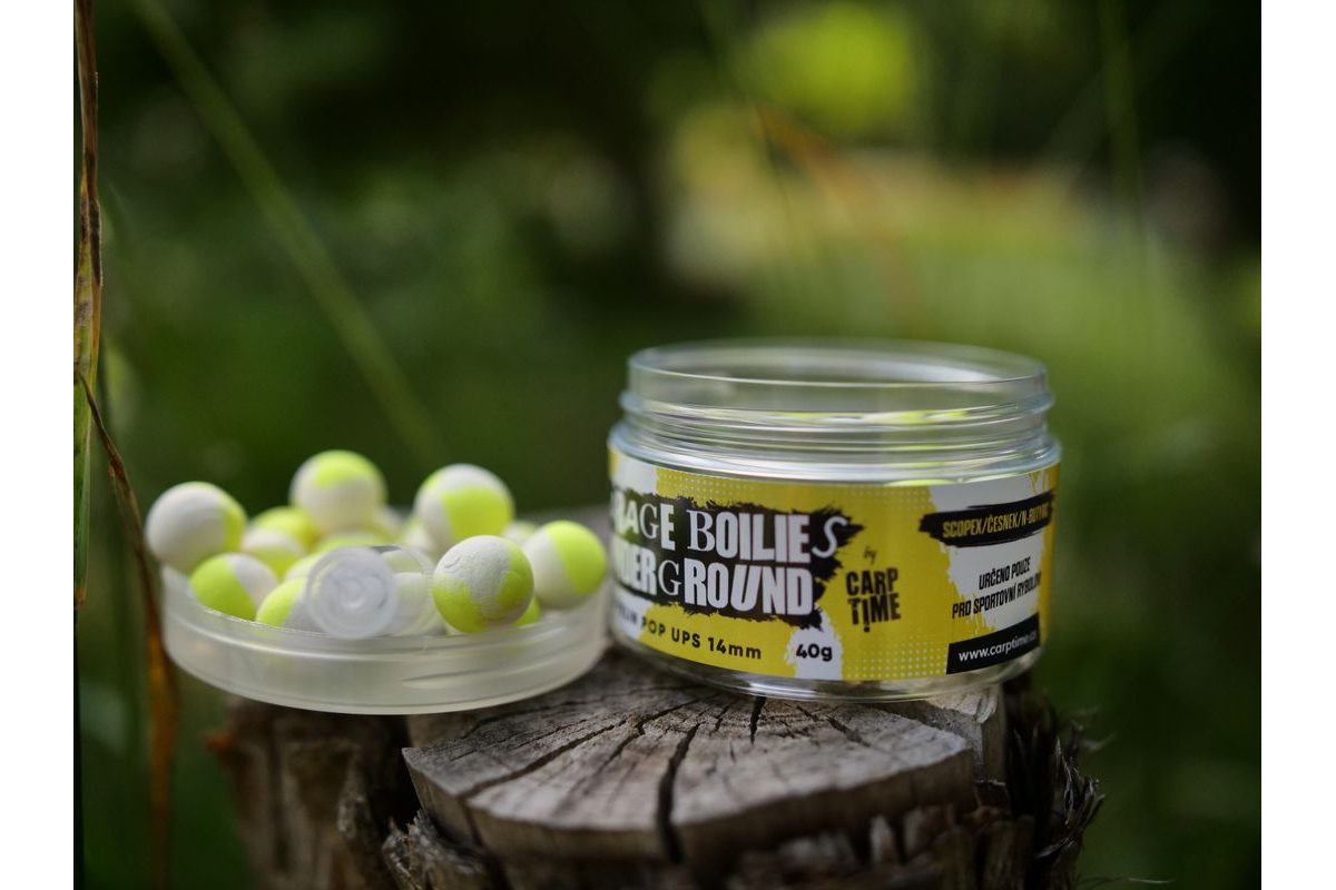 G.B.U. Plovoucí boilies Zeppelin Pop Ups Scopex/Česnek/N-Butyric