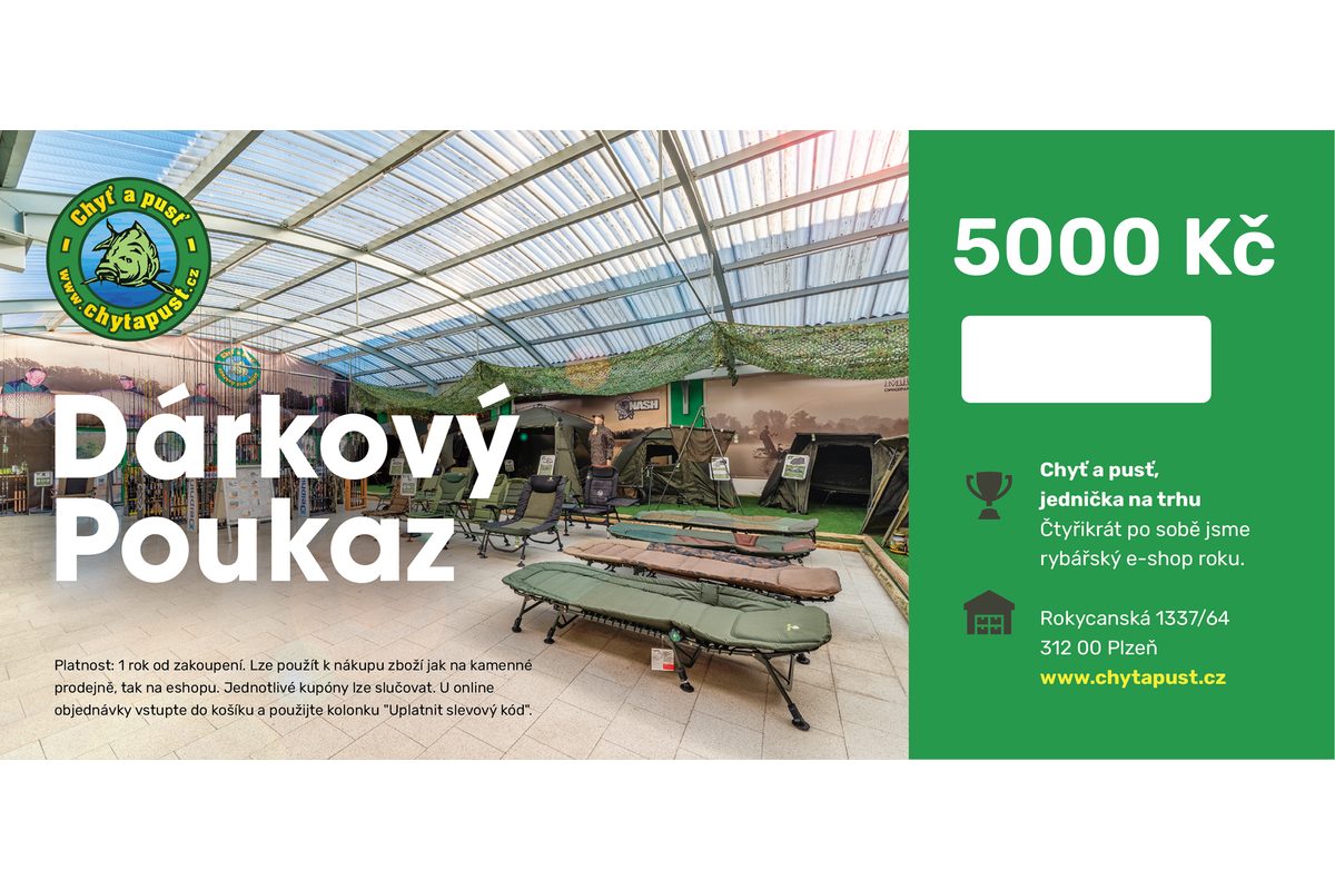 Chyť a pusť Dárkový poukaz 5000 Kč